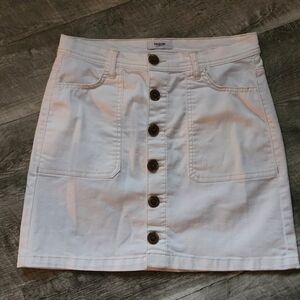 Kensie White Button-Down Mini Skirt